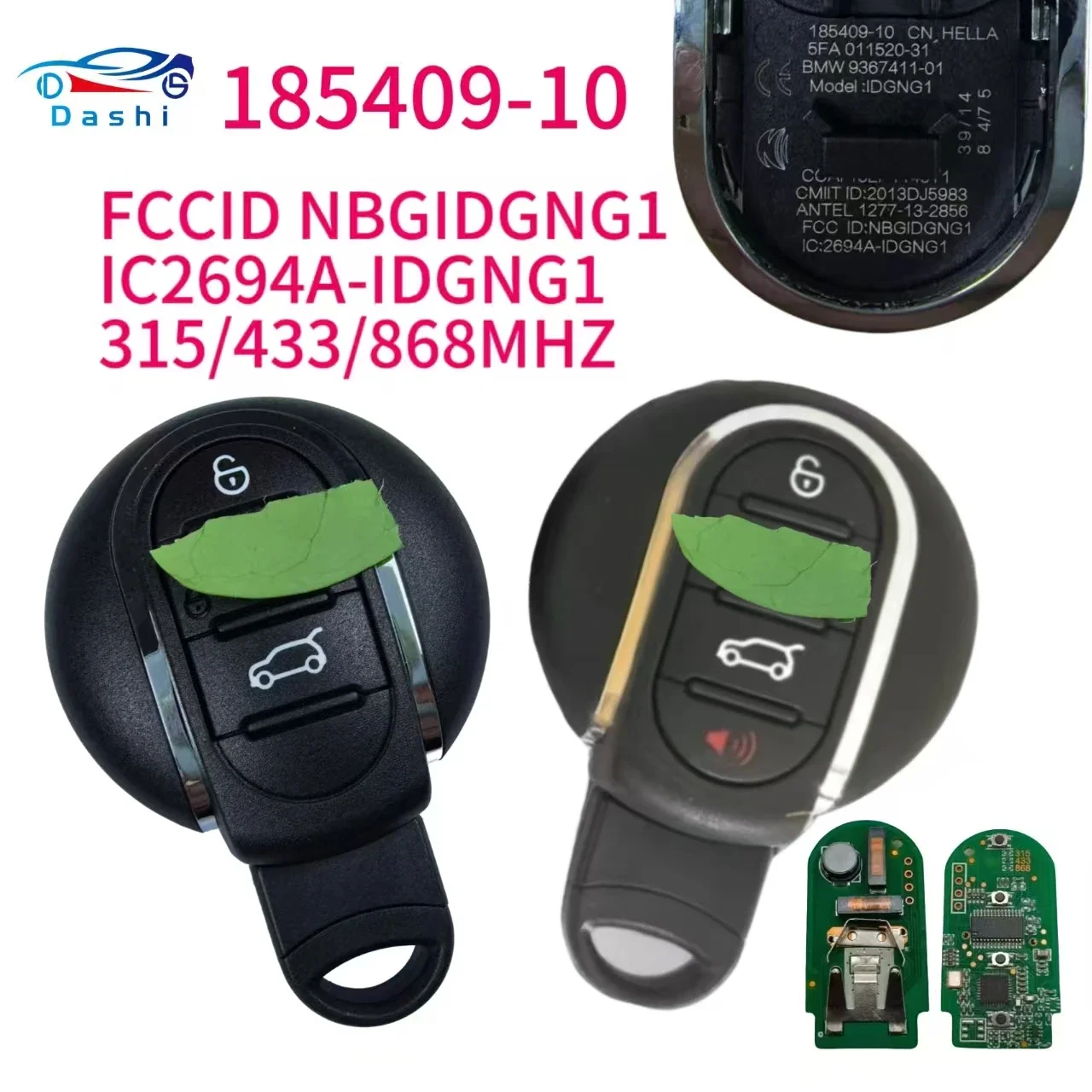 

Da Shi For 2014-2018 MINI Cooper Clubman F-series F55 F56 Keyless Go NBGIDGNG1 ID49 Chip Smart Car Key 315/433/868MHz 3/4butto
