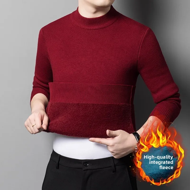 Half turtleneck bright red [plus velvet]