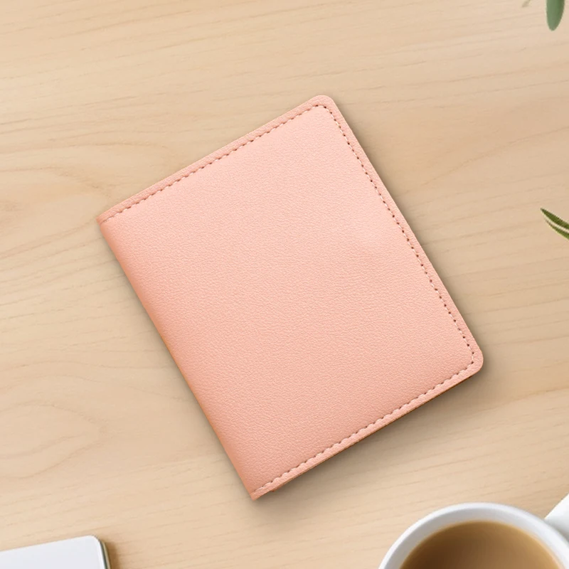 女性用人工皮革カードバッグ,超薄型,複数のスロット,レジャー用,クレジットカード用,無地,シンプル