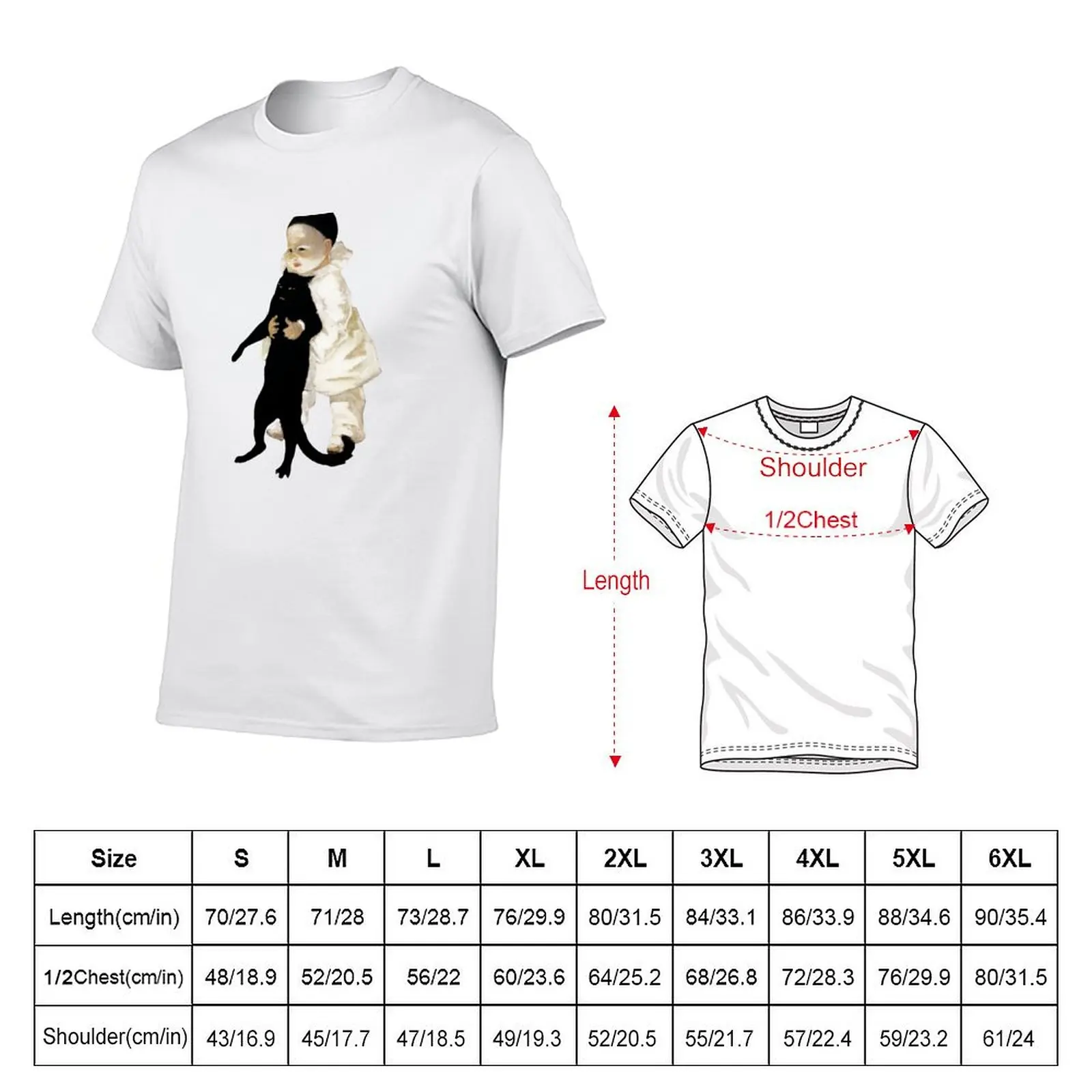 Théophile Steinlen - Pierrot and The Cat T-Shirt Sun Protective Outdoor Tee Top