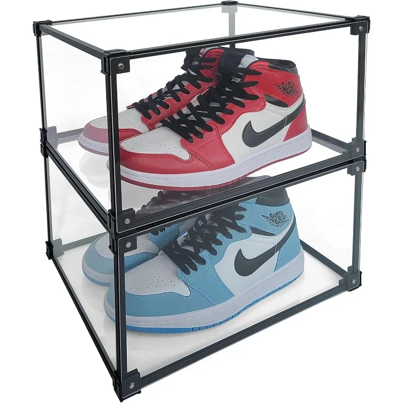 

Side Opening Transparent Shoe Box, Plastic Stackable Display Box, Acrylic High Transparent Display Case (2)