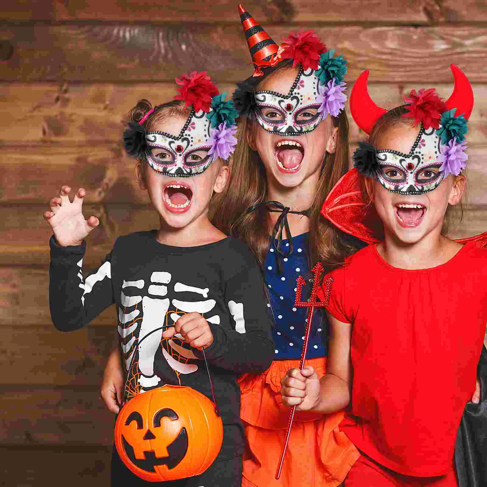 Halloween Mask Masquerade Special Design Face Cover Eye-catching Ghost Plastic Party Supply Child Performance Chic