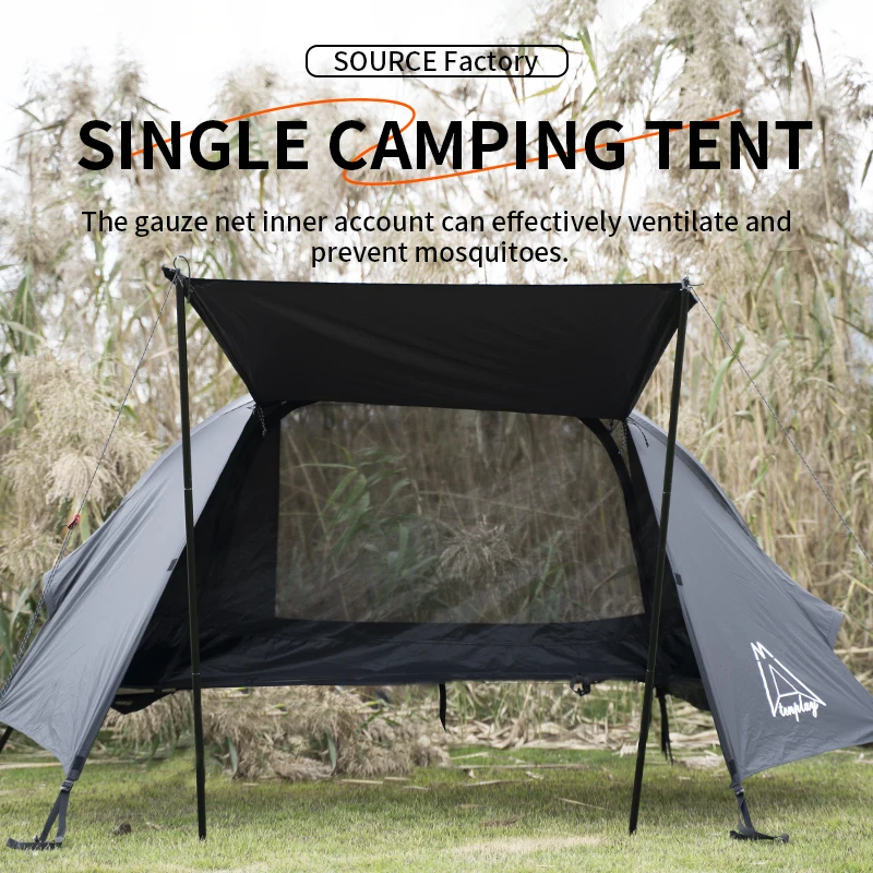 Ultralight 1-Person Double Layer Nylon Snow Tent with Aluminum Pole for Single Person Camping