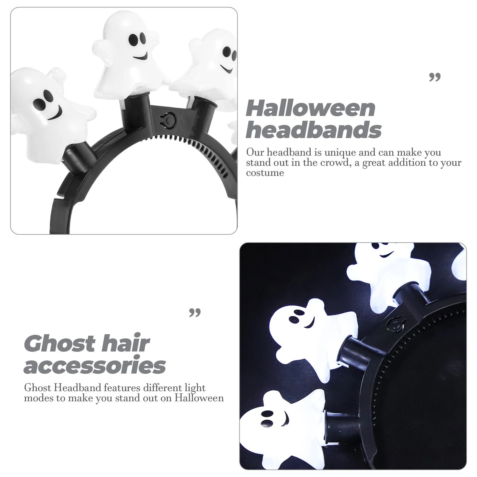 Ghost Festival LED Light Props Halloween Hair Accessories for Women up Headbands Party Favors Shine