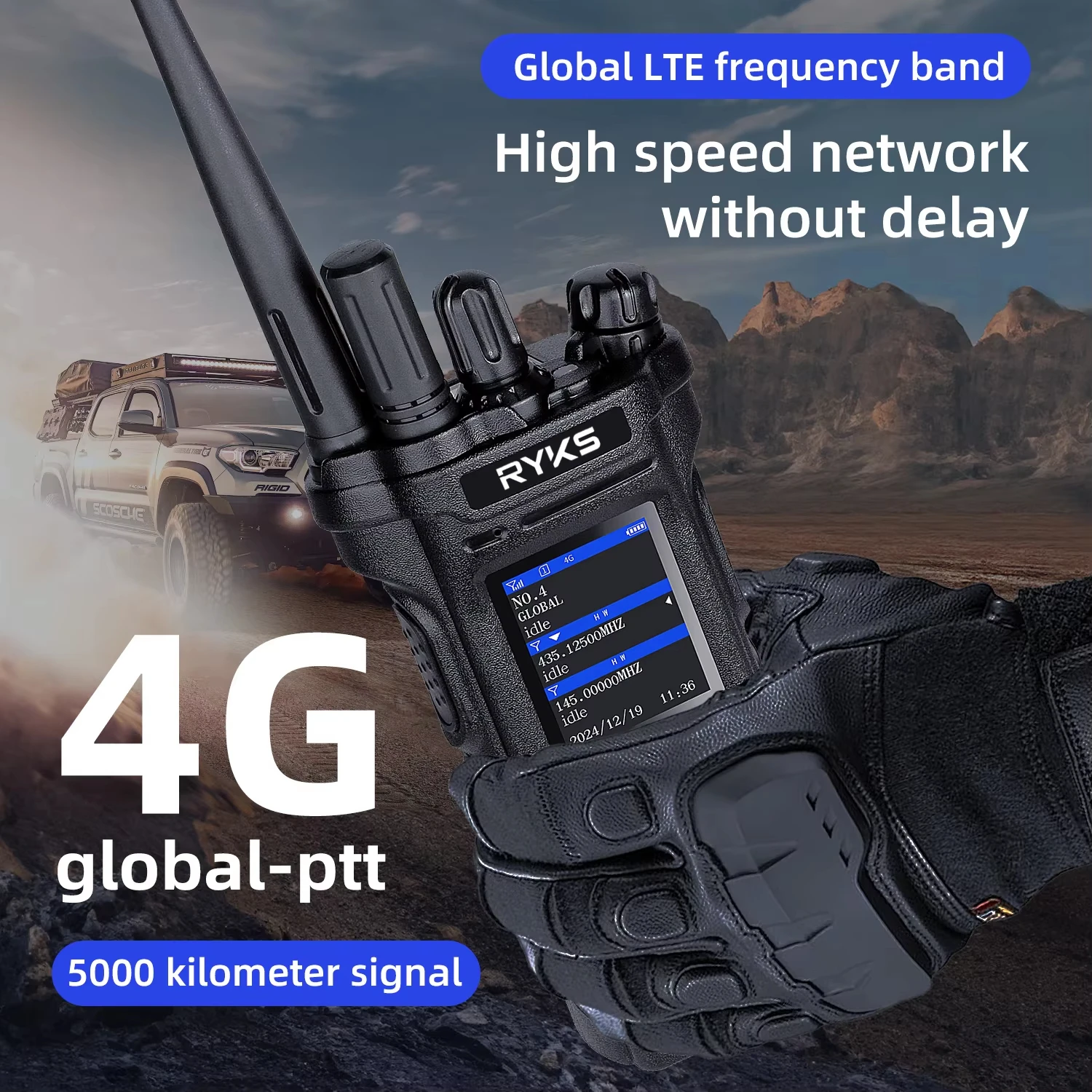 4G Walkie Talkie 5000Km 5288Plus Poc Radio Uhf Vhf 199Ch Single Call Group Call Type-C Charger Camping For Global Ptt