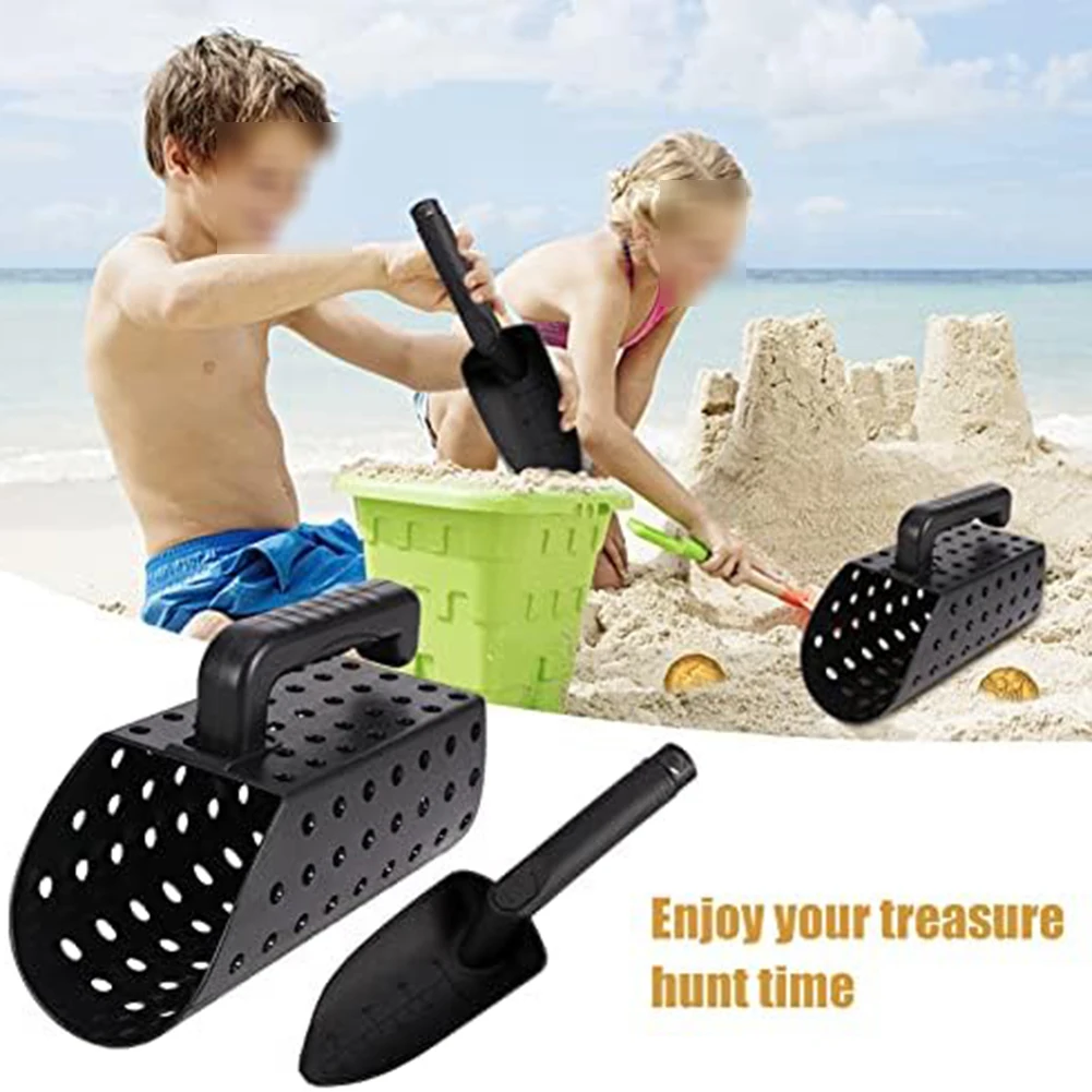 ABS Sand Scoop Metal Sifter Beach Treasure Hunting Tool Garden Sieve Detector Shovel Gold Panning Kit Sturdy D-urable