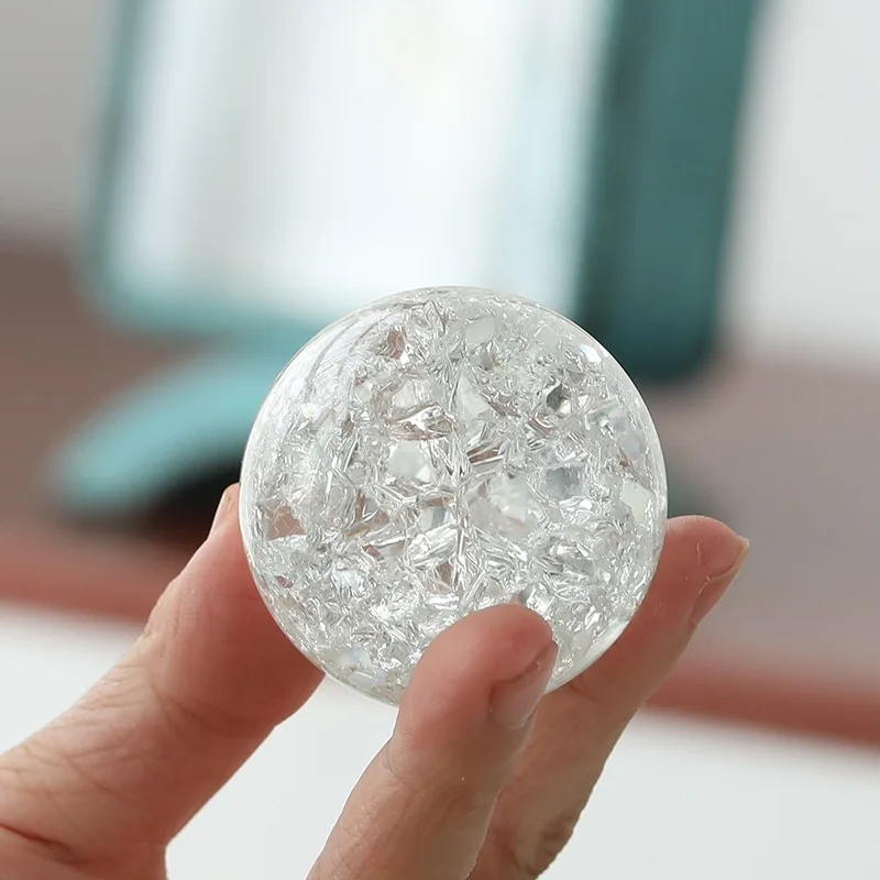 40mm 투명 얼음 크래커 수경 장식 금이 크리스탈 유리 공 장식품, 분수, Rockery 행잉 액세서리