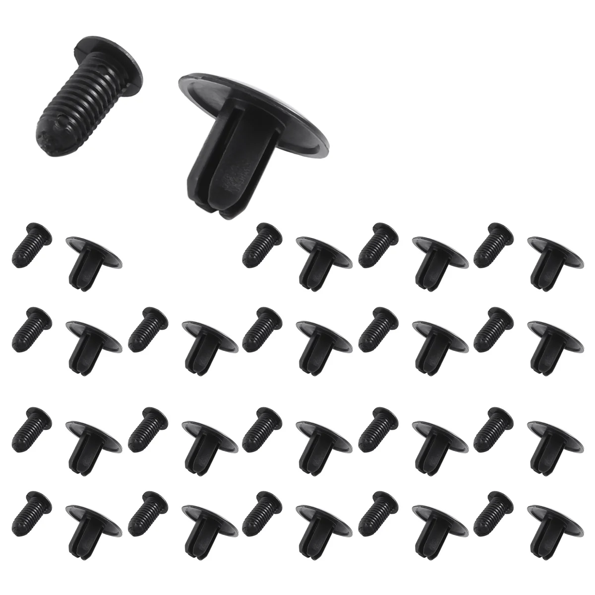 20 Pcs 8mm Hole Push in Expanding Screw Panel Clips Plastic Rivet Black