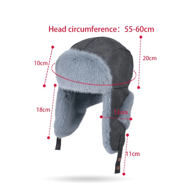 Winter Hat Women Fur Hat Soft Outdoor Windproof Hat with Earflaps Russian Hat Men Warm Hat Leifeng Hat Ushanka Cap
