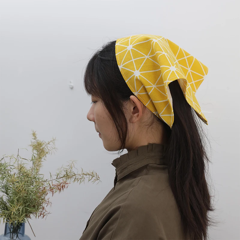 

Lightweight Head Scarf with Mutil Pattern Print for Japanese Triangle Hair Accessory for Weekend Outing Spring Autumn Holidays