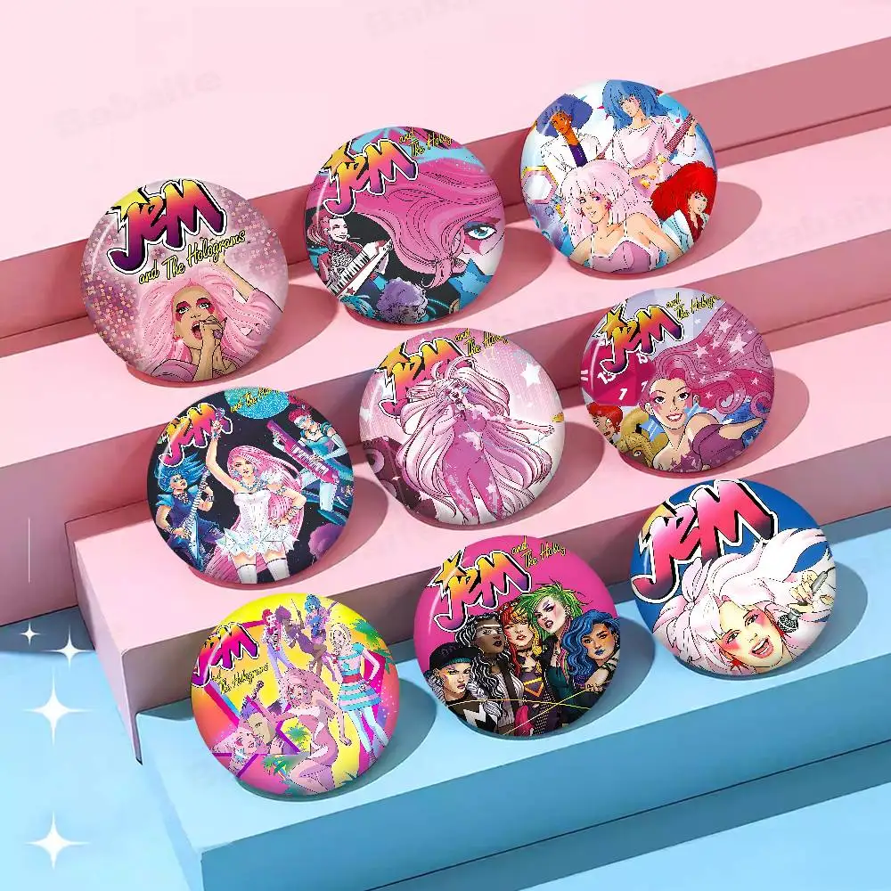 جيم آند ذا هولوغرامز فيلم 58 ملم حيوانات مضحكة دبابيس شارة حقيبة الظهر الملابس هدية التبعي