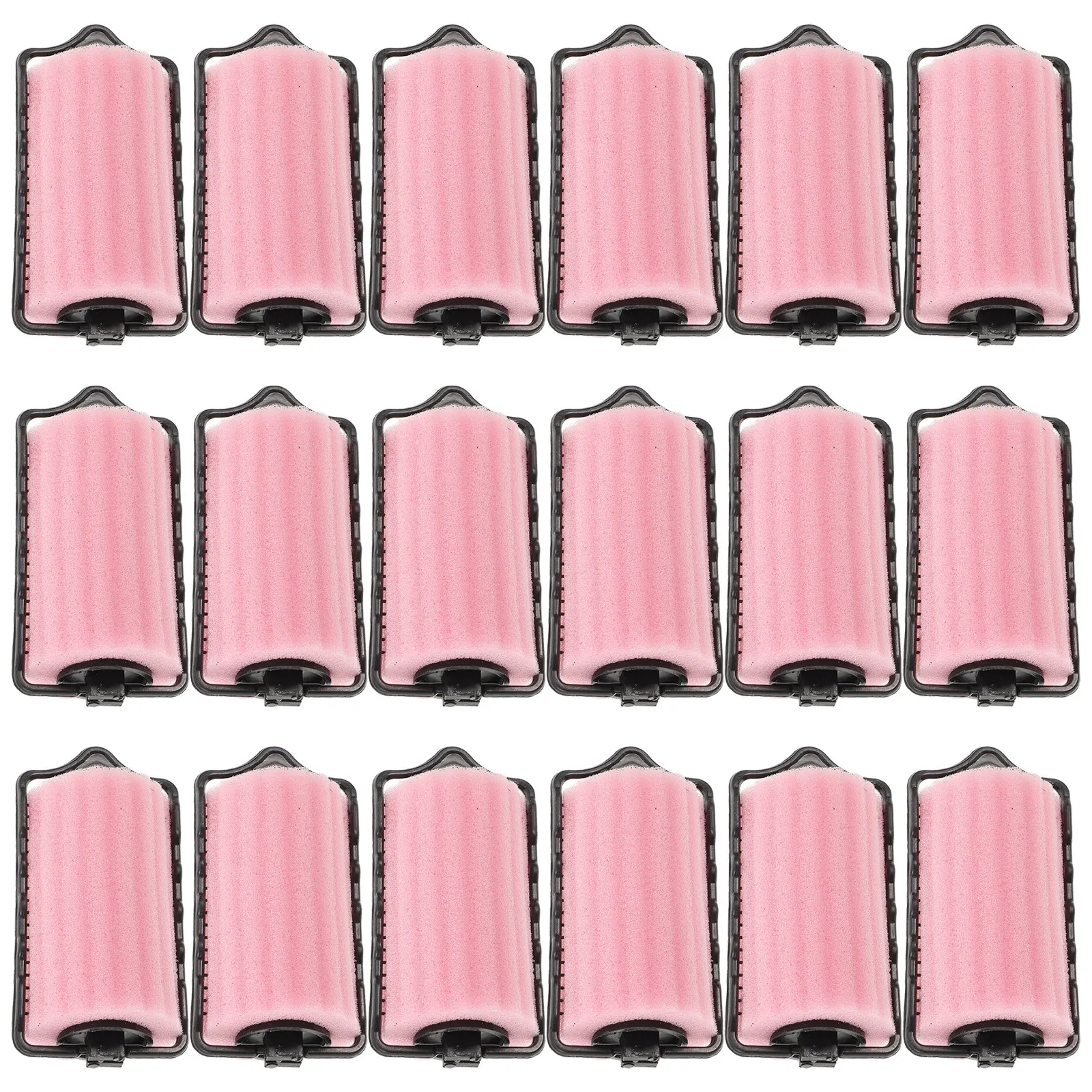 18Pcs Pink Sponge Hair Rollers No Heat Styling Curlers for Fine Thin Hair Easy DIY Front Bangs Roller Set Travel Compact Design