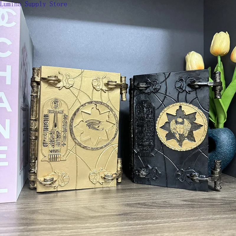 Das Buch der Toten, Altes Ägypten, Heimdekoration, Magisches Buch, Mumien-Requisit, Handgefertigtes Harz-Ornament, Halloween, Ostern, Tischdekoration