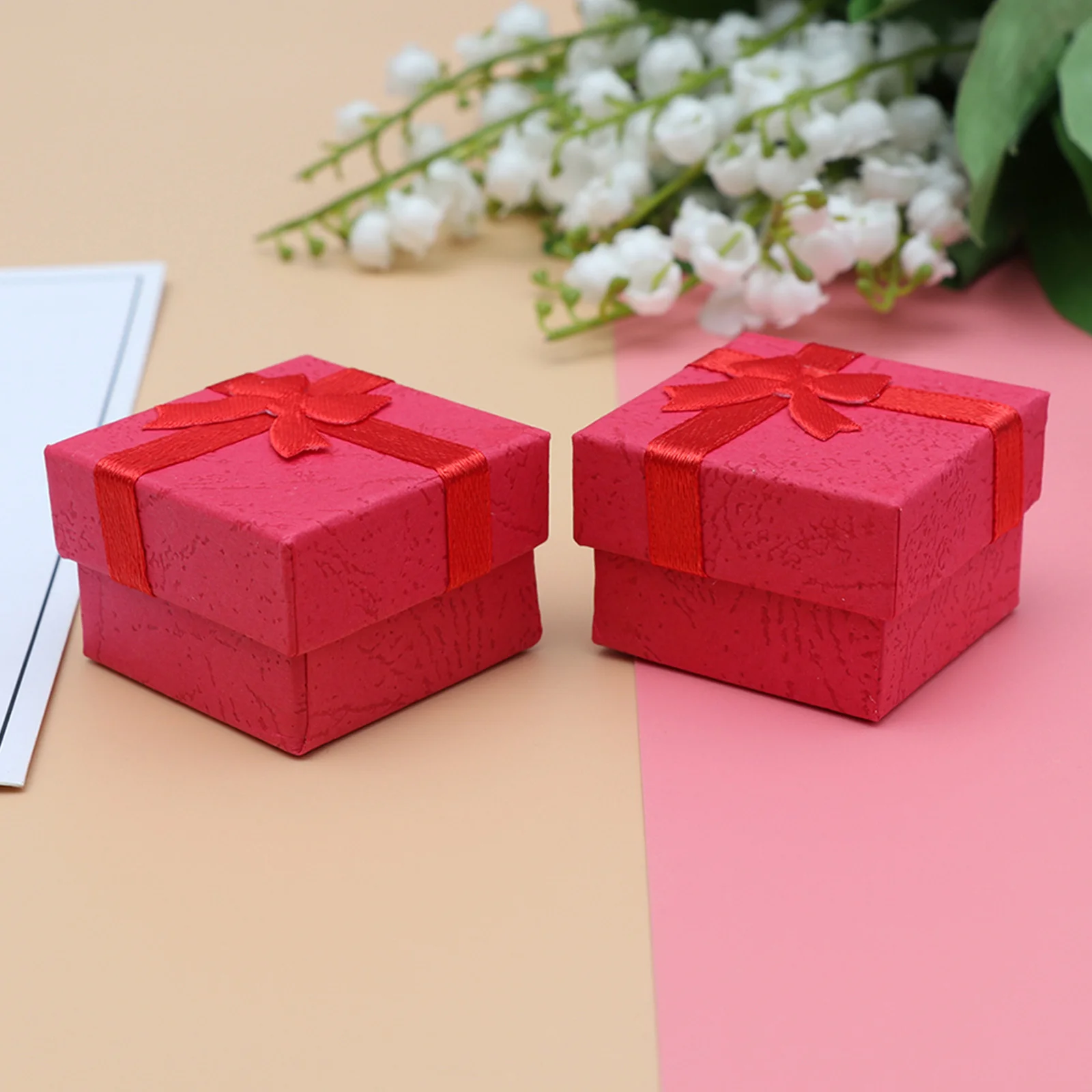 

30pcs Jewelry Storage Boxes Blue Hard Bowknot Lightweight Necklace Organizer Earring Case Small Size Candy Box