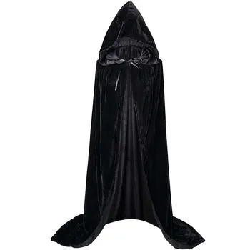 Christmas Velvet Halloween Grim Reaper Cloak long Hooded cape Unisex for Devil Witch…