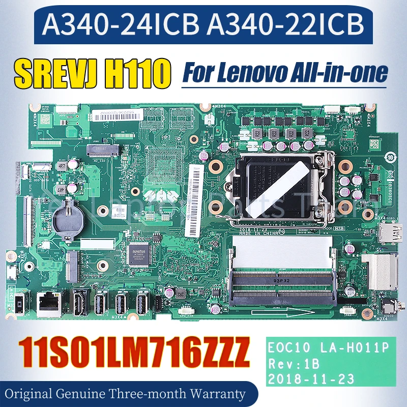 

EOC10 LA-H011P For Lenovo AIO A340-24ICB A340-22ICB Mainboard 11S01LM716ZZZ SR408 100％ Tested All-in-one Laptop Motherboard