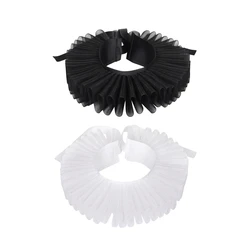 Elizabethan Ruffled Neck Collar Ruffle Choker Wrap Halloween Cosplay Costume Accessory for Women Girls T8NB