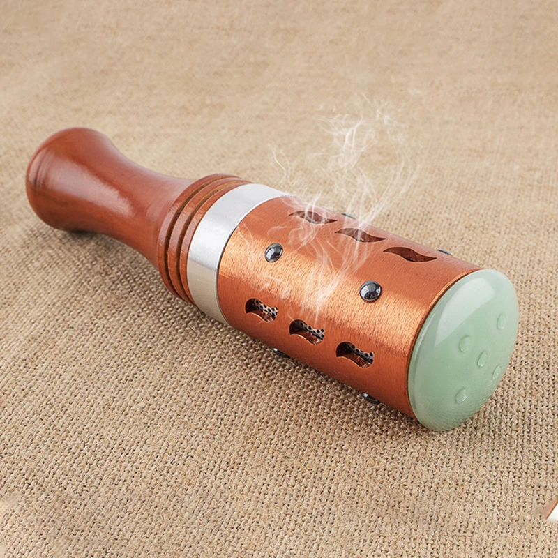 Jade Massage Stick Holding Moxibustion Stick Roller Portable Moxibustion Beauty Salon Warm Moxibustion Stick Body Moxibustion