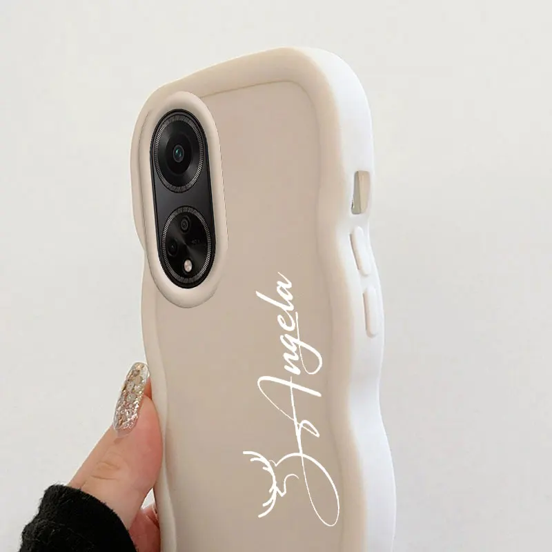 Words Fashion Phone Case for OPPO A16K A17 A38 A57 A58 A60 A76 A58 A78 A79 A98 4G 5G Soft Coque Wavy Edged Cover Protect Shell