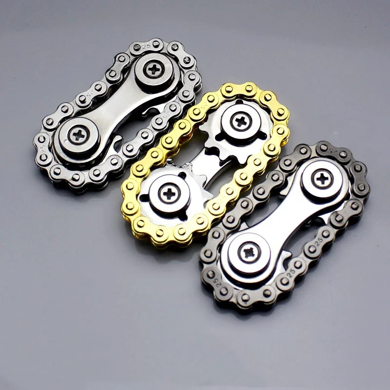 Chain wheel flywheel rotating fingertip gyroscope Fidget Spinner decompression metal bicycle chain EDC Fidget adult toy
