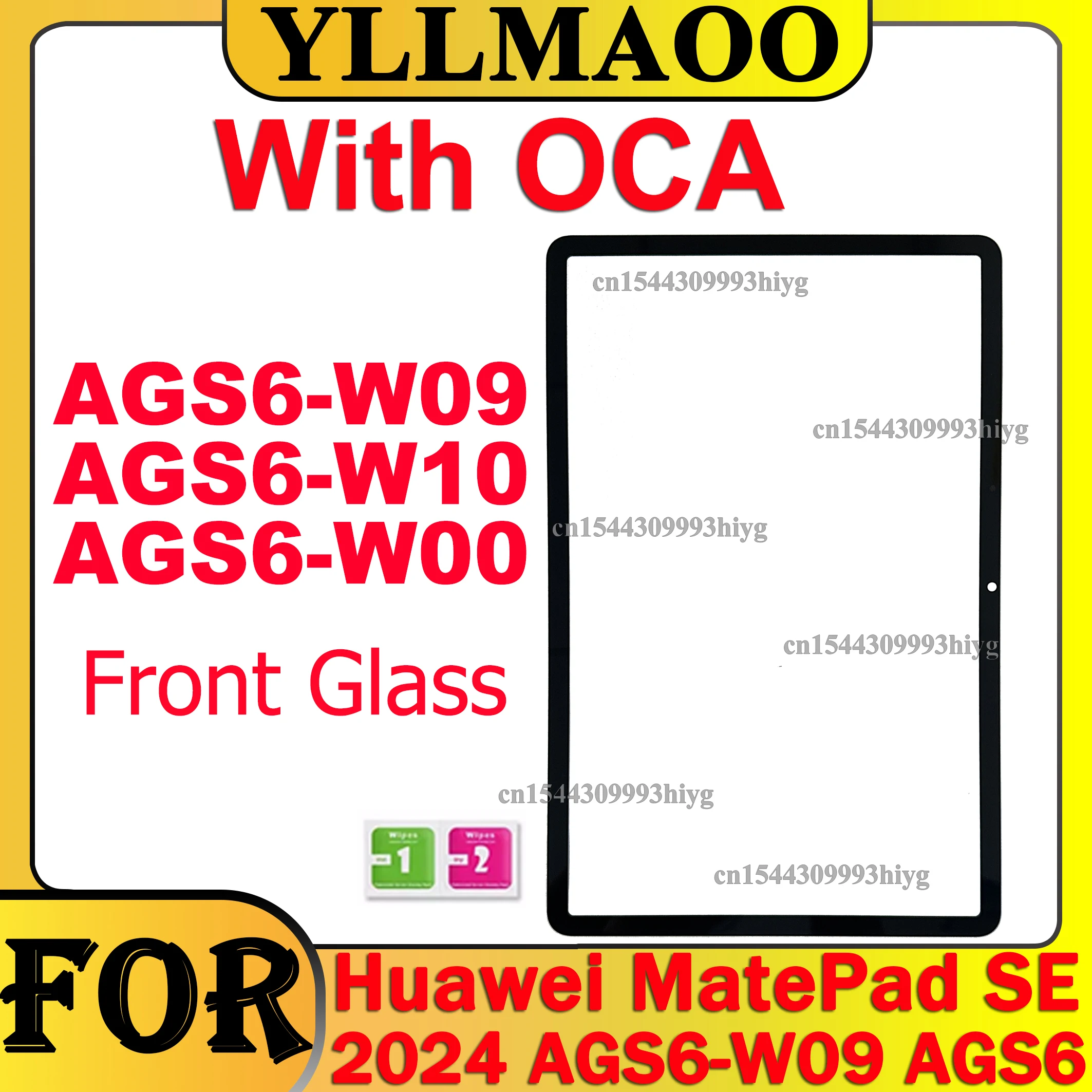 NEW Front Glass For Huawei MatePad SE 2024 AGS6-W09 AGS6-W00 AGS6-W10 AGS6 Touch Screen Outer Lens Glass Laminated OCA Parts