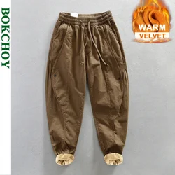 Pantalon Cargo en Velours pour Homme, 100% Coton, Confortable, Épais, Doux, Garde au Chaud, Retro Street, FjAZ640, Hiver, Nouveau