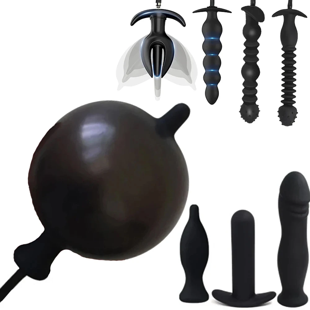 Consolador Anal inflable, tapón Anal expandible con bomba, Juguetes sexuales para mujeres y hombres, dilatador Anal, masajeador, productos para adultos