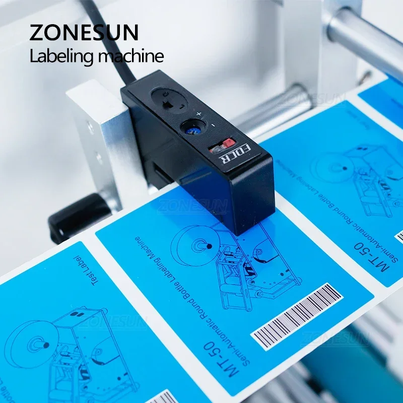 ZONESUN-máquina etiquetadora superior de superficie plana de mesa, caja de botellas cuadradas, aplicador de pegatinas adhesivas, embalaje de contenedores, ZS-TB180