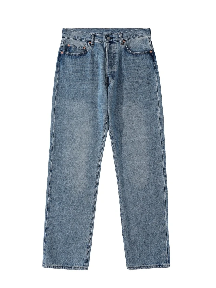 

Джинсы Ace Float Life 37OZ прямого кроя, хлопковые, плотные, винтажные, американские, повседневные, с высокой талией, на молнии