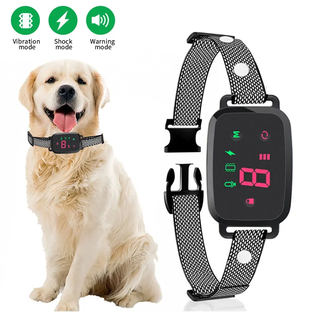 Smart Automatic Anti Barking Dog Collar HD Digital Display IP67 Waterproof Collar For Dog Rechargeable Bark Stopper Stop Barking