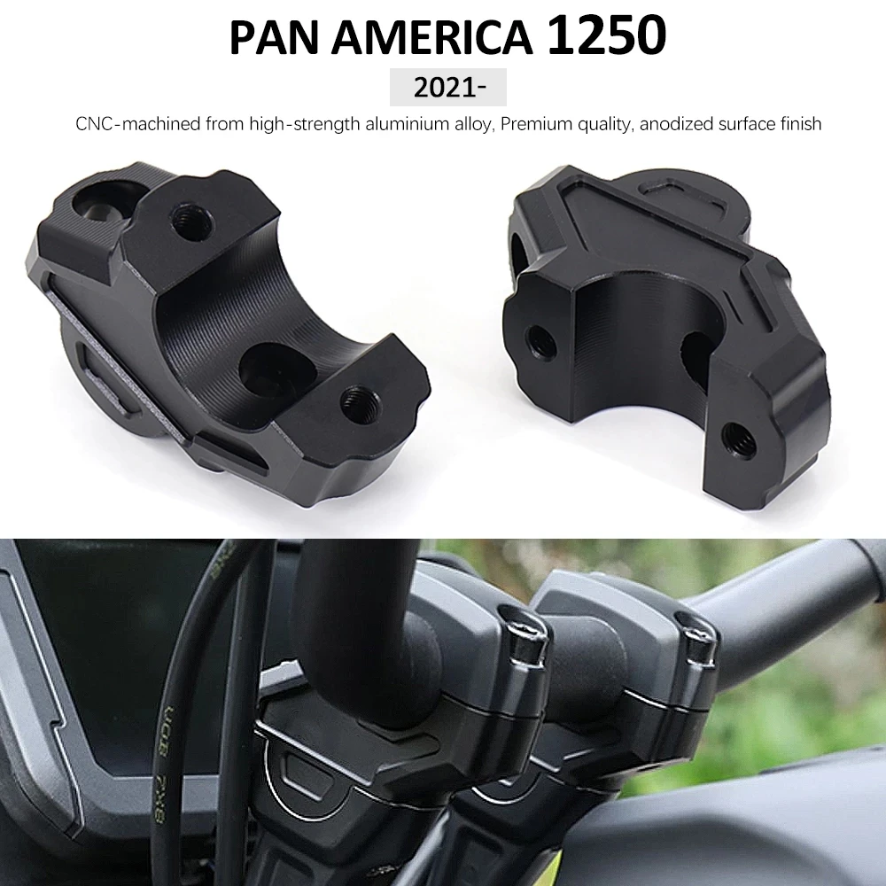 

New For Pan America 1250 S 1250S Motorcycle Handlebar Riser 35mm Drag Handle Bar Clamp Extend Adapter PA1250 PA1250S 2021 2022