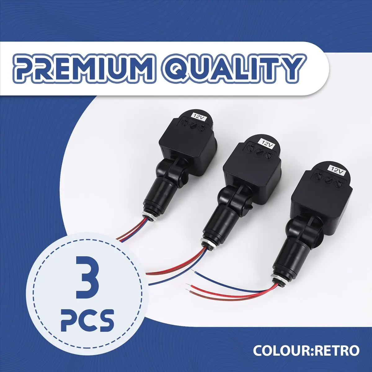 L63A 3 Pcs Black Motion Detectors Motion Sensor Light Switch Outdoor Pir Direct Current 12V Motion Sensor Pir Sensor