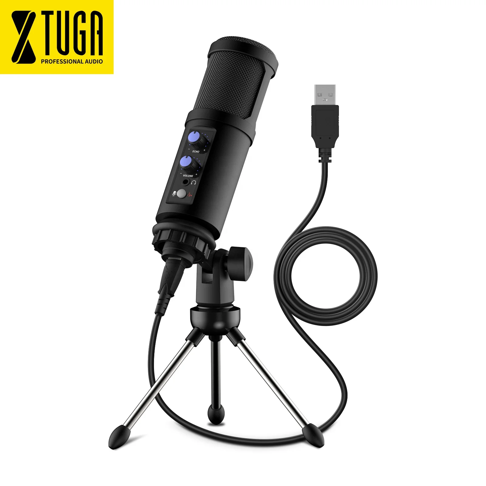 Ten items TLF Xtuga Best Usb Mic Condenser Bm 990 Microphone Studio Condenser Set With Canton Power