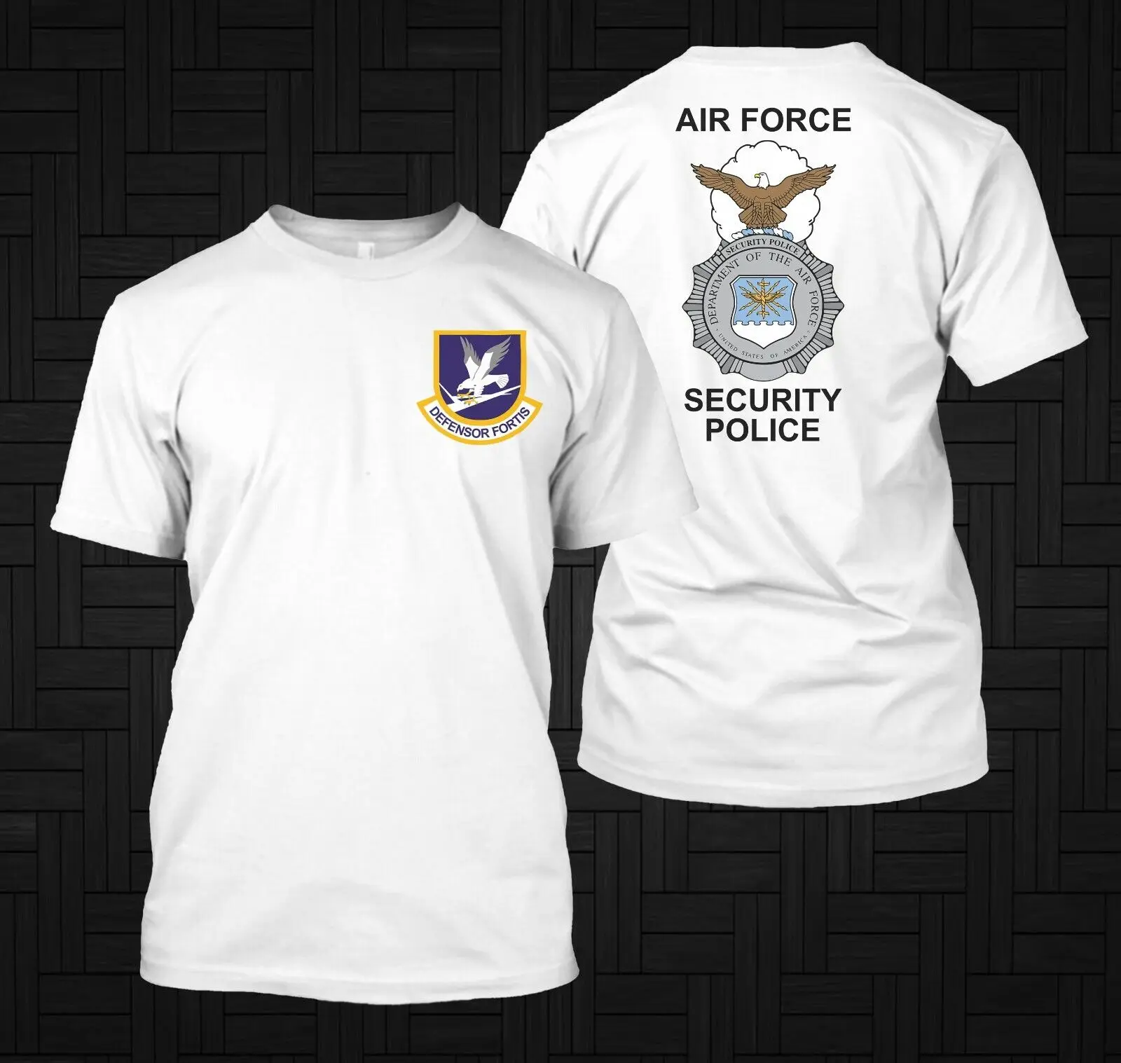 US Air Force Security Police Forces Defensor Fortis T-Shirt 100% Cotton O-Neck Short Sleeve Summer Casual Mens T-shirt