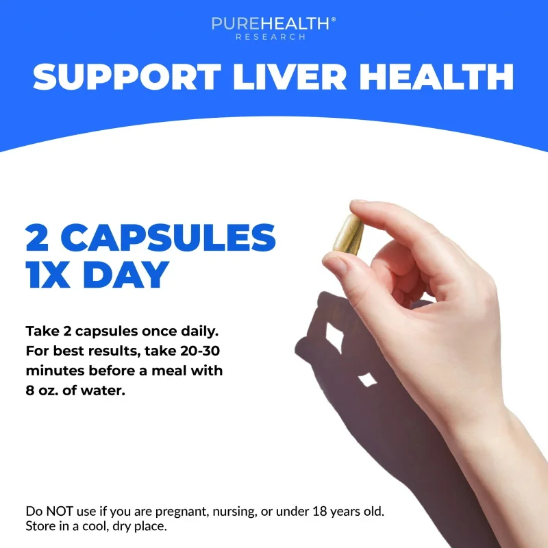 PureHealth Research Liver Health, A Liver Cleanse with Milk Thistle, Curcumin and Dandelion To Help Detoxify The Liver