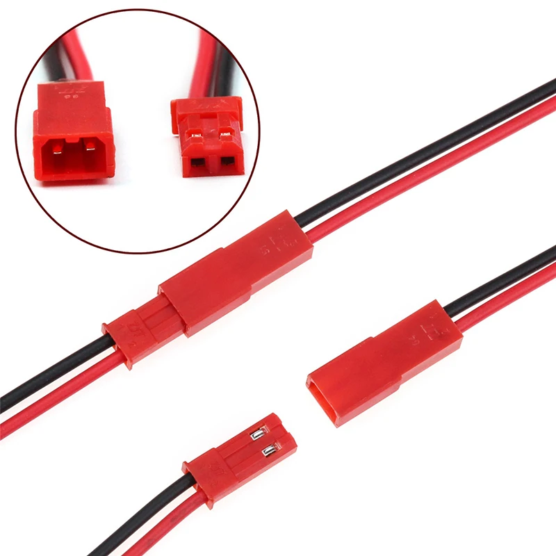 20Pairs 100mm 2 Pin JST Plug Connector Male+Female Plug Connector Cable Wire for RC Toys Battery LED Lamp