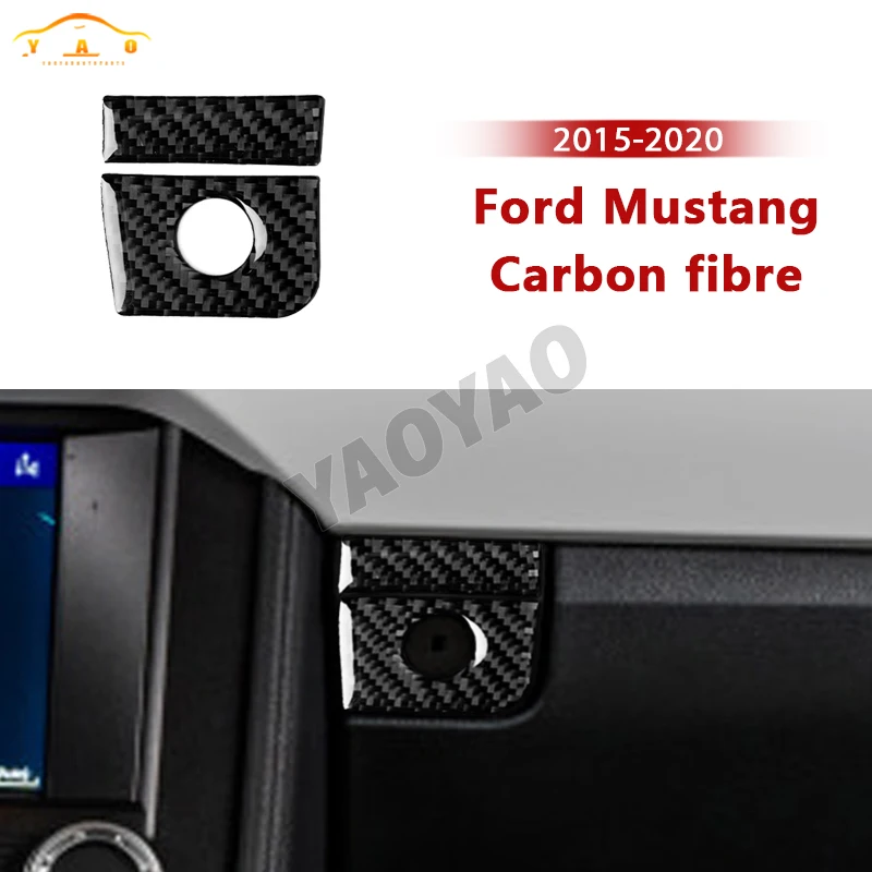 

Carbon Fiber Center Console Storage Box Glove Box Switch Button Trim Cover Sticker For Ford Mustang GT 2015-2021 Accessories