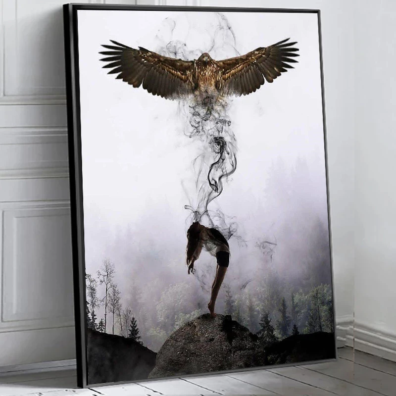 Affiche de peinture sur toile d'art Mural, imprimés sur toile d'aigle, Tableau décoratif, décoration murale pour la maison, Art sur toile moderne, Tuinposter