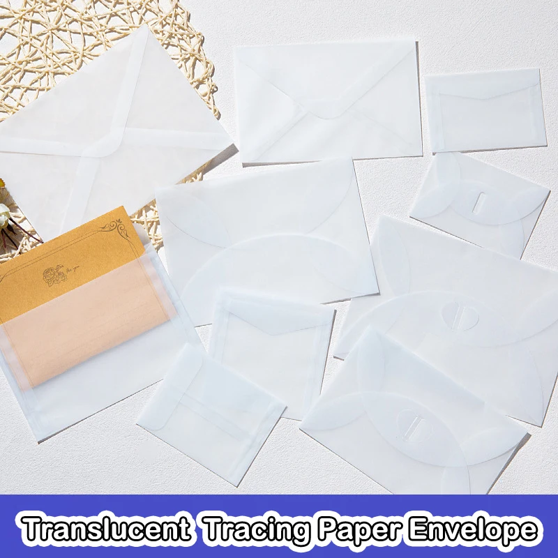 50pcs/lot Envelope Blank Translucent Retro Wedding Invitation Business Postcards European Giftbox Message Card Envelopes Letters