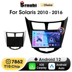 Srnubi Android 12 Carplay Stereo dla Hyundai Solaris Verna Accent 1 2010-2016 Radio samochodowe Odtwarzacz multimedialny 2 Din RDS GPS 4G DVD