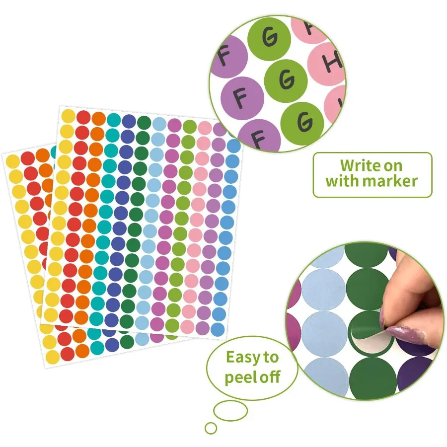 4200 قطعة 0.75 بوصة 12 لونًا ملصقات نقطية ملونة مستديرة للأطفال الصغار أوراق تعليمية ملصقات ترميز ملونة للمكتب والطلاب #4