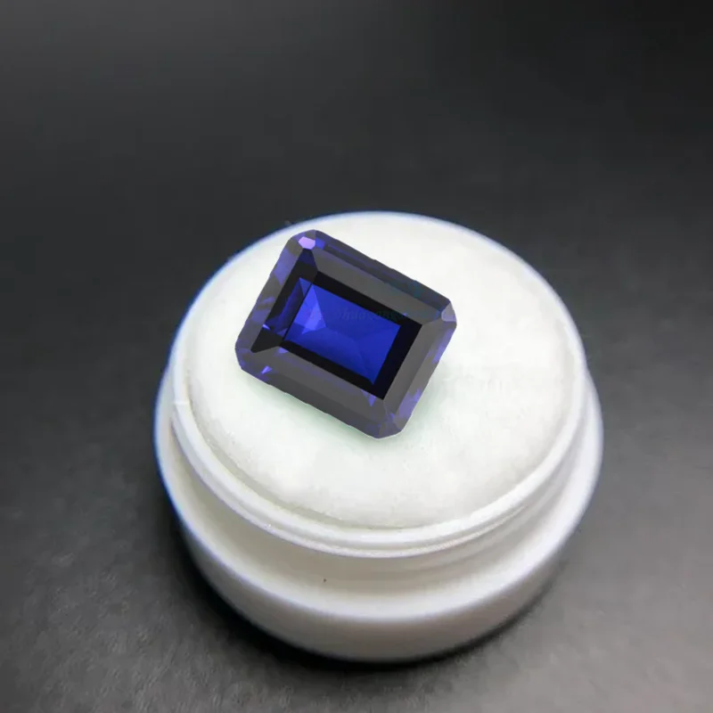 

Natural Blue Sapphire Emerald Cut 10×14mm 8.0ct VVS Loose Gemstones For Jewelry Making Gem Beads