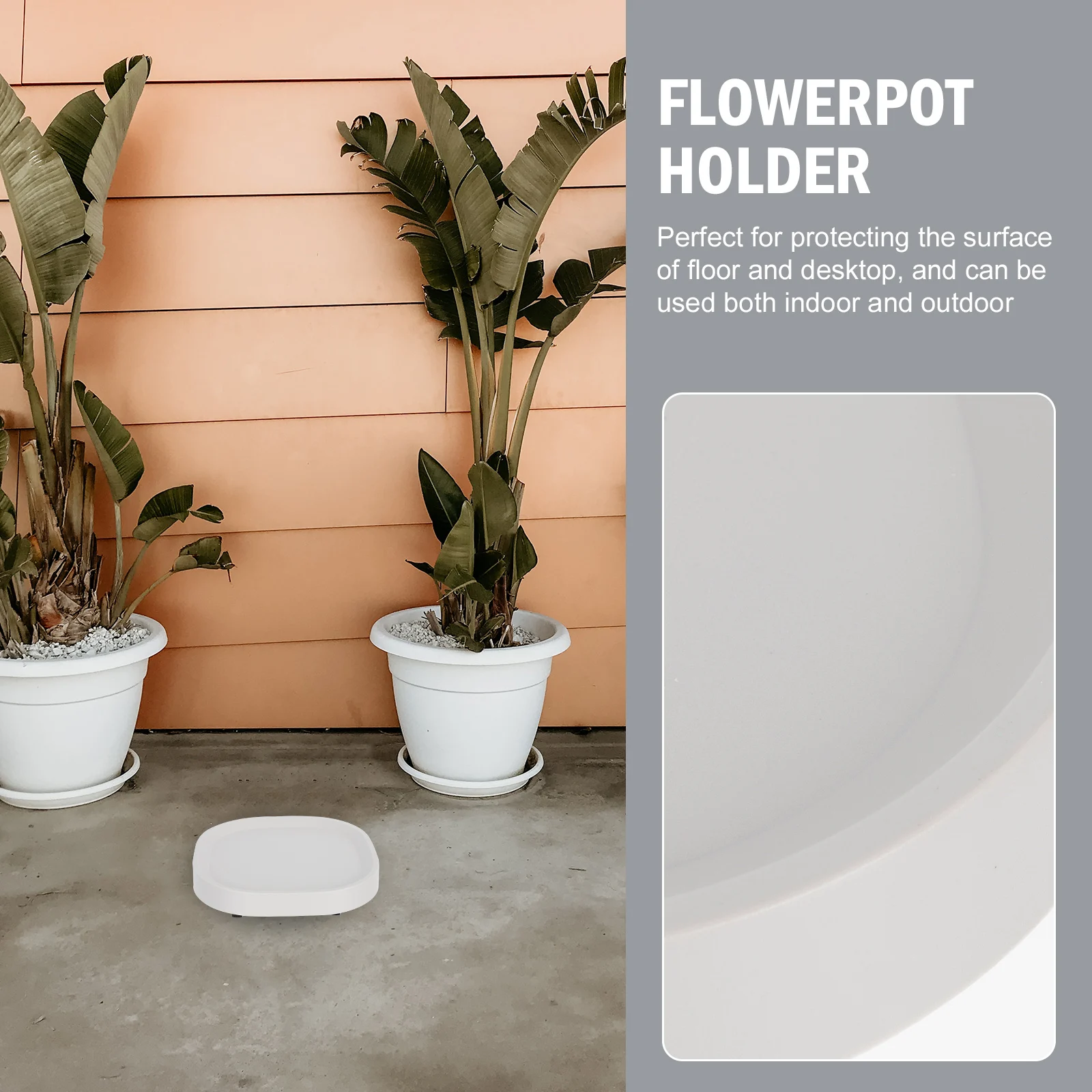 

Plant Pot Stand Outdoor Wheels Pots Indoor Planter Tray with Flower Trays Wheeled