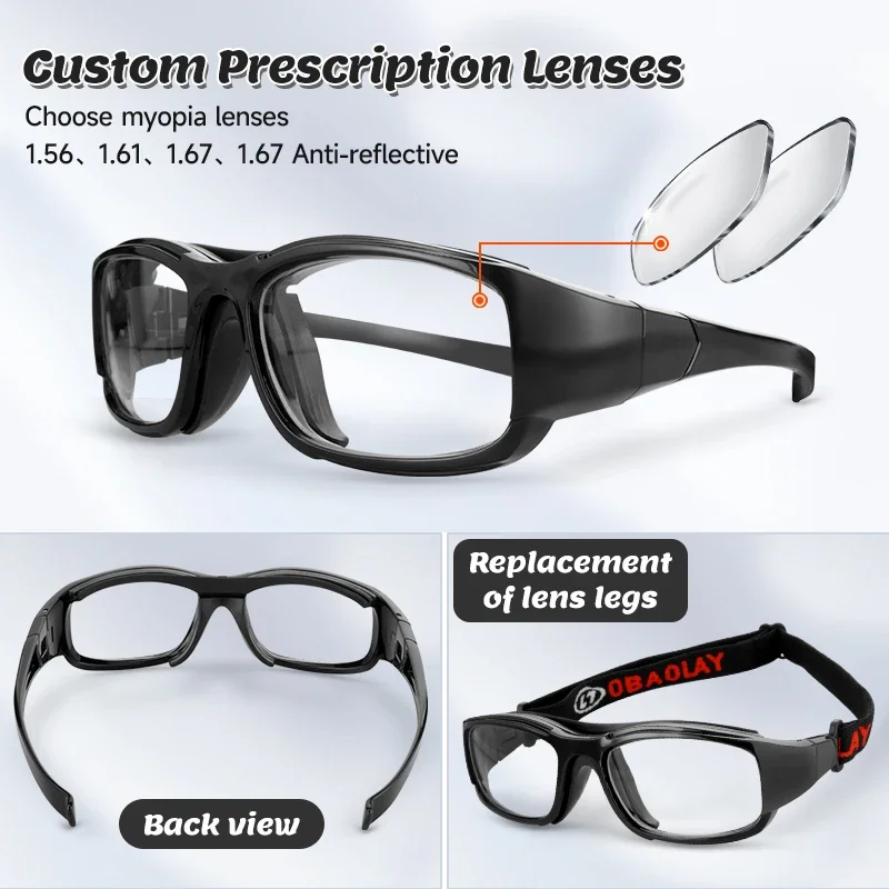 Youth Professional Soccer Prescription Basketball Glasses Diopter Sports Goggles Prescription Eyeware Anti Impact Safety Goggles