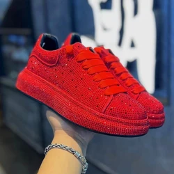 European new fashion brand low help iron drill board shoes men solid color foreign style lace-up all casual red daddy shoes A8