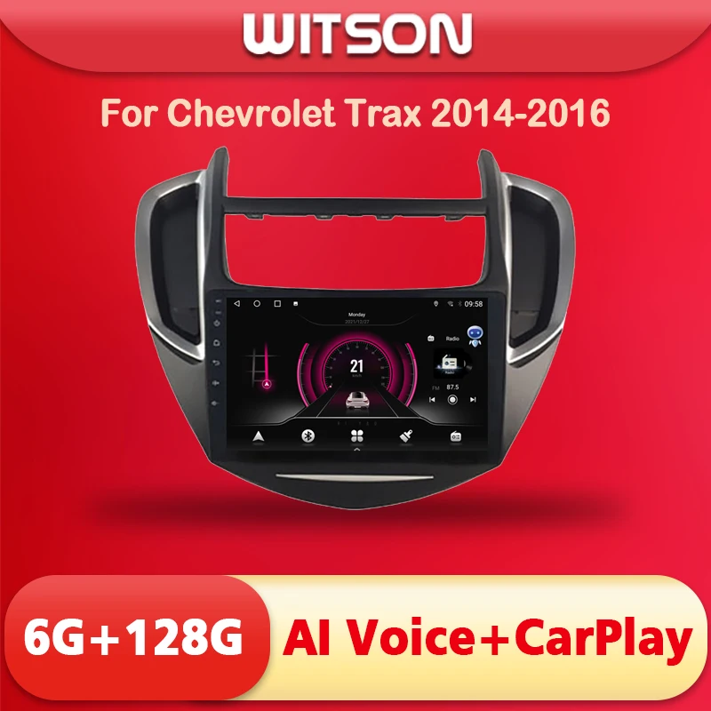 WITSON Android 12 Car Radio 9'' Multimedia For Chevrolet TRAX HOLDEN TRAX 2014 2015 2016 CarPlay WIFI Bluetooth GPS Navigation