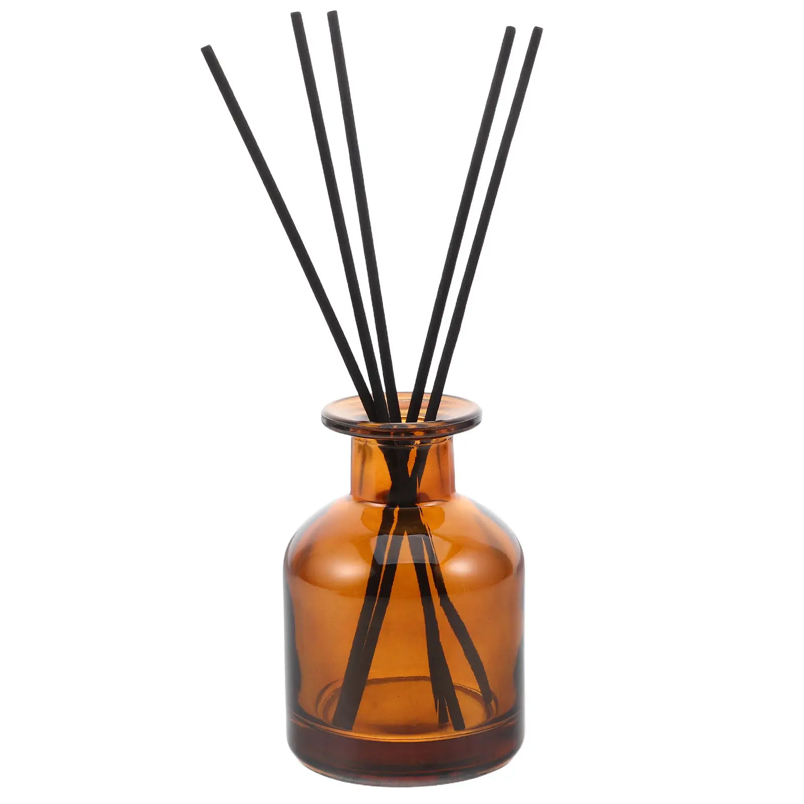 1Set Glass Reed Diffuser Bottle Thick Wall Empty Aromatherapy Glass Jar 150Ml Brown Home Scent Diffuser Container Refill 5