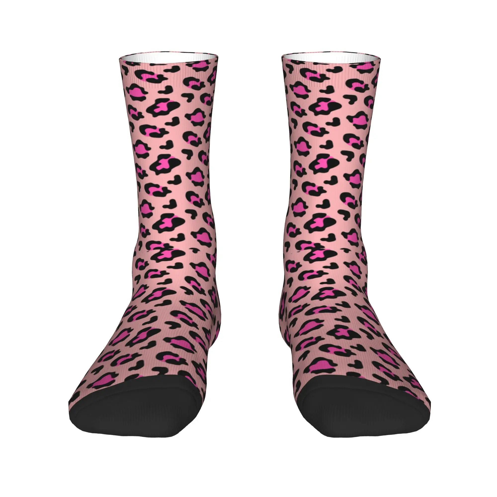 

Fun Print Pink Spotted Animal Pattern Socks for Women Men Stretchy Summer Autumn Winter Crew Socks