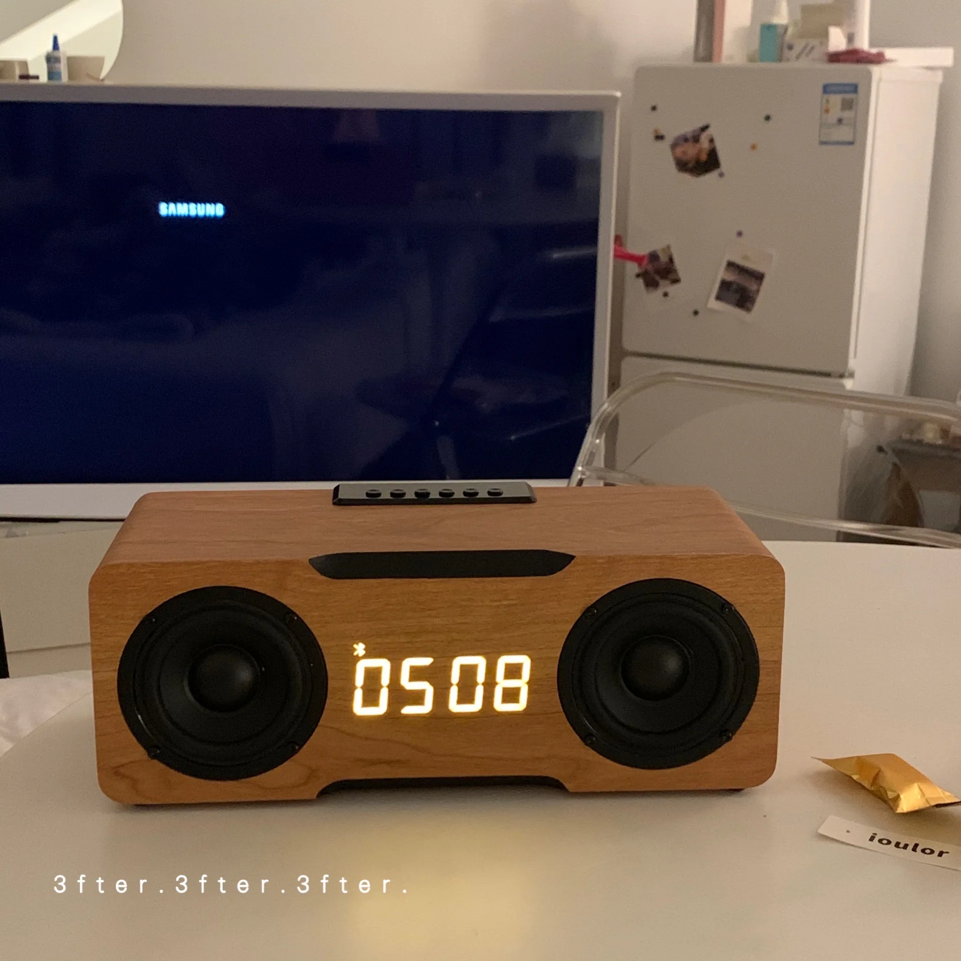 The configuration is top configuration! Multi function clock alarm wood Bluetooth speaker