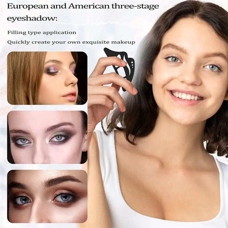 アイシャドウステンシル 5 in 1 シリコンアイシャドウツール 再利用可能なアイメイク補助ステンシル、メイク初心者女性向け